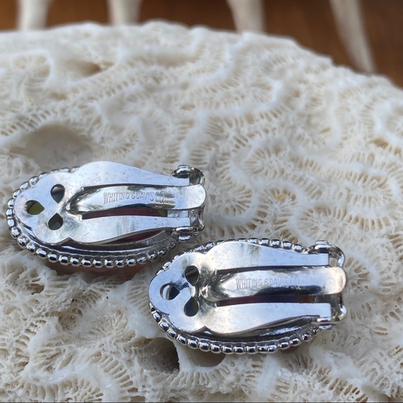 Whiting Davis Iris (Rainbow) Glass Clip Earrings - Picture 3 of 3